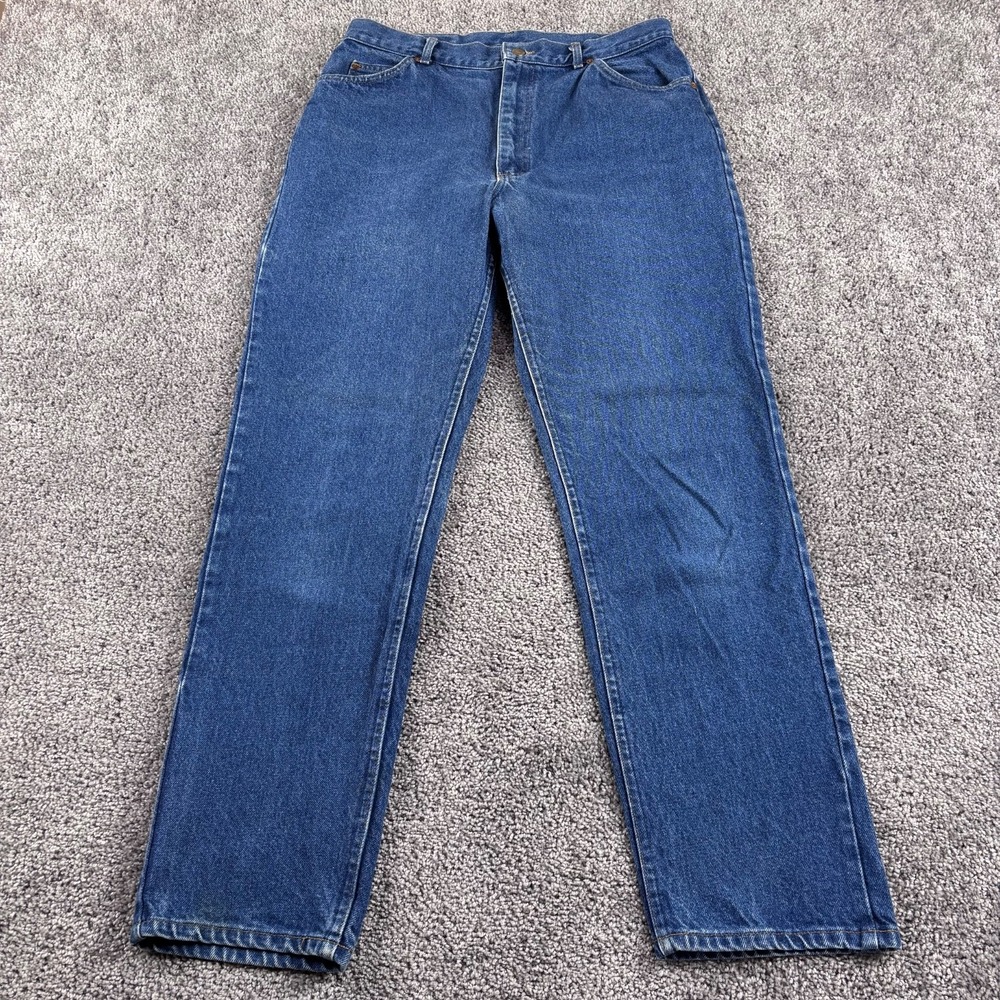 Vintage Lee Mom Jeans Womens Sz 18 (34x32) Blue Denim 90s High Rise